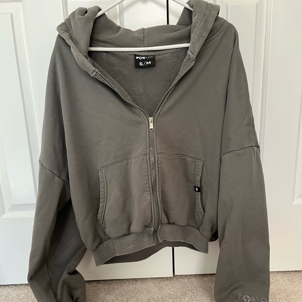 Grey popflex zip up